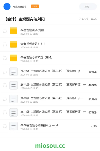 《04主观题突破-刘阳》会计网盘|学习资源网盘