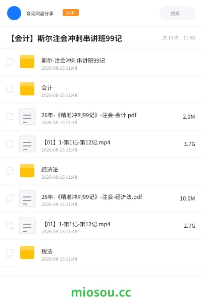 《斯尔-注会冲刺串讲班99记》会计学习资源封面