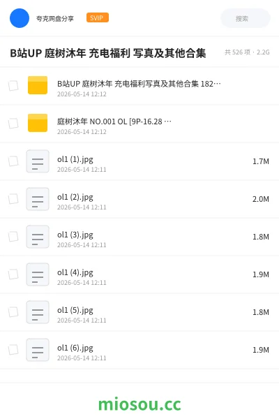 《B站UP 庭树沐年 充电福利 写真及其他合集》其他学习资源封面