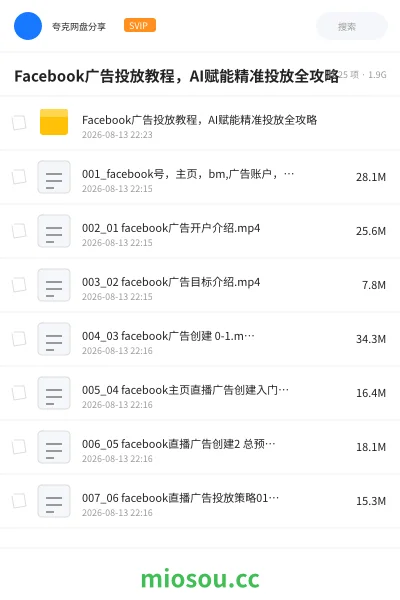 《Facebook广告投放教程,AI赋能精准投放全攻略》人工智能学习资源封面