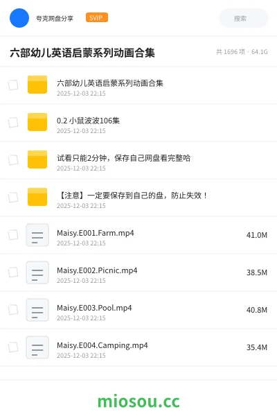 《六部幼儿英语启蒙系列动画合集》英语网盘|学习资源网盘