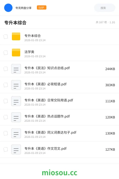 《专升本综合》职业资格网盘|学习资源网盘