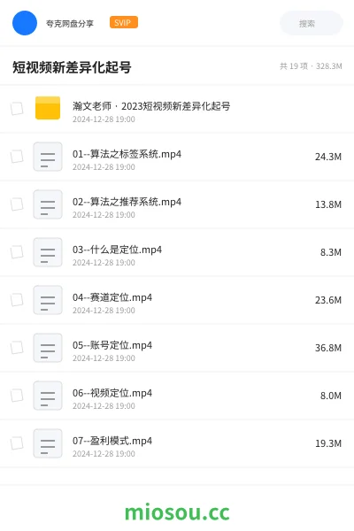 《瀚文老师 · 2023短视频新差异化起号》教程网盘|学习资源网盘