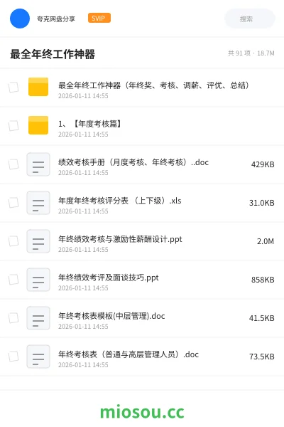 《最全年终工作神器(年终奖、考核、调薪、评优、总结)》教程网盘|学习资源网盘