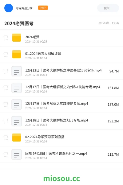 《2024老贺》医学网盘|学习资源网盘