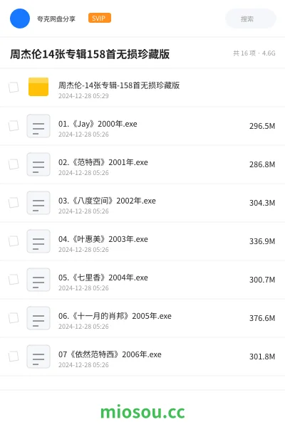 《周杰伦-14张专辑-158首无损珍藏版》音乐网盘|学习资源网盘