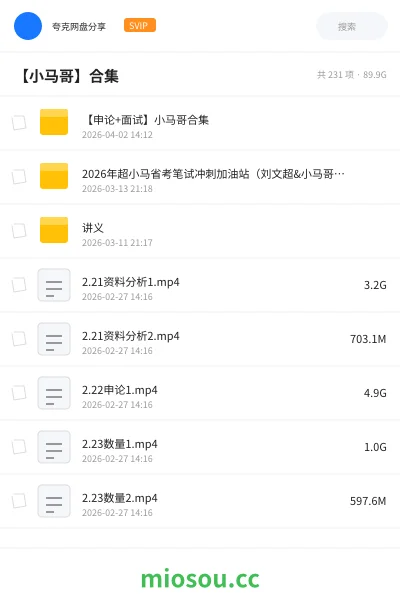 《【申论+面试】小马哥合集》公考网盘|学习资源网盘