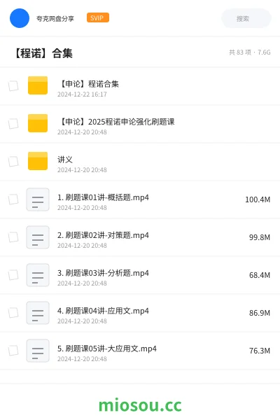 《【申论】程诺合集》公考网盘|学习资源网盘