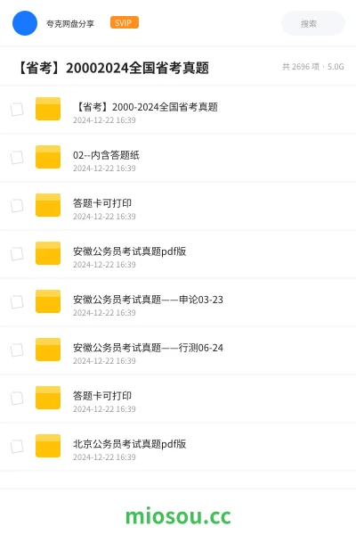 《【省考】2000-2024全国省考真题》公考网盘|学习资源网盘