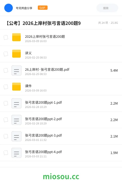 《2026上岸村张弓言语200题》公考网盘|学习资源网盘