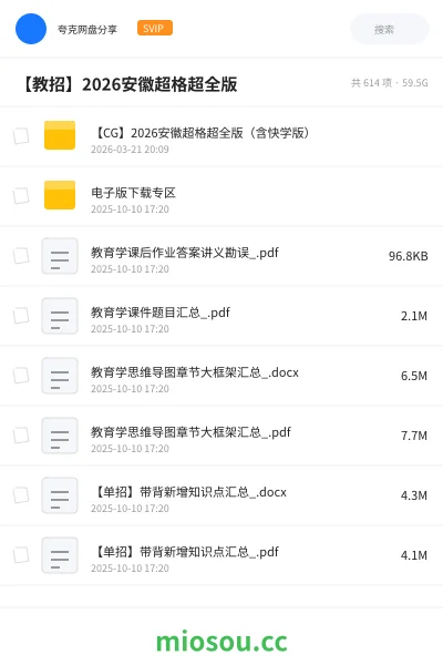 《【CG】2026安徽超格超全版(含快学版)》教师招聘网盘|学习资源网盘