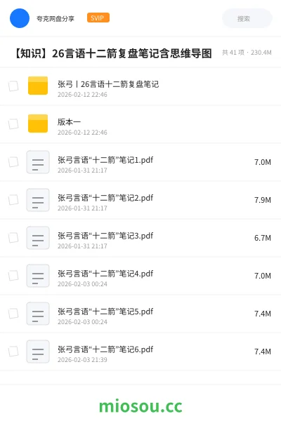 《张弓丨26言语十二箭复盘笔记》公考网盘|学习资源网盘