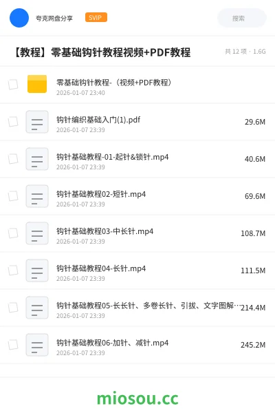 《零基础钩针教程-(视频+PDF教程)》教程学习资源封面