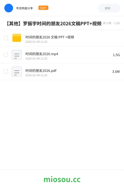《时间的朋友2026 文稿 PPT +视频》教程网盘|学习资源网盘