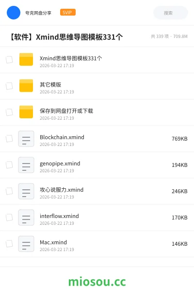 《Xmind思维导图模板331个》软件网盘｜学习资源网盘