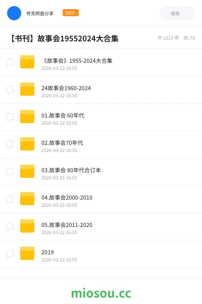 《《故事会》1955-2024大合集》书籍网盘｜学习资源网盘