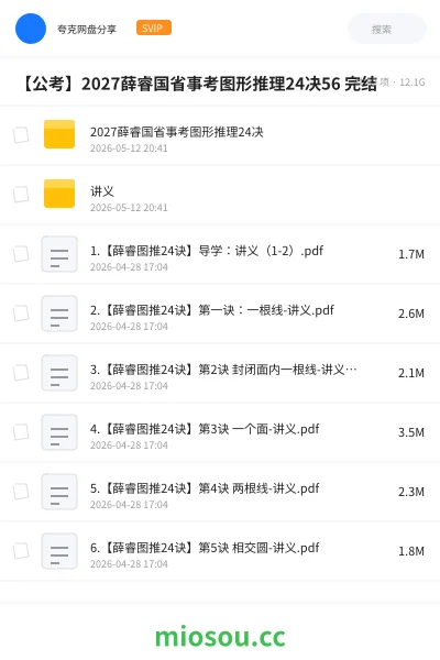 《2027薛睿国省事考图形推理24决》公考网盘|学习资源网盘