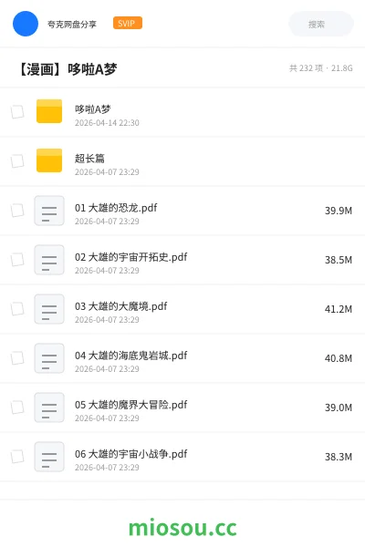 《哆啦A梦》漫画网盘|学习资源网盘