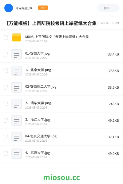 《M005-上百所院校「考研上岸壁纸」大合集》考研网盘｜学习资源网盘