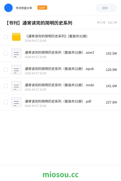 《《通宵读完的简明历史系列》[套装共32册]》书籍网盘｜学习资源网盘