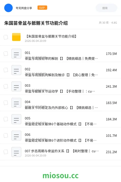 《朱国苗骨盆与骶髂关节功能介绍》医学网盘｜学习资源网盘