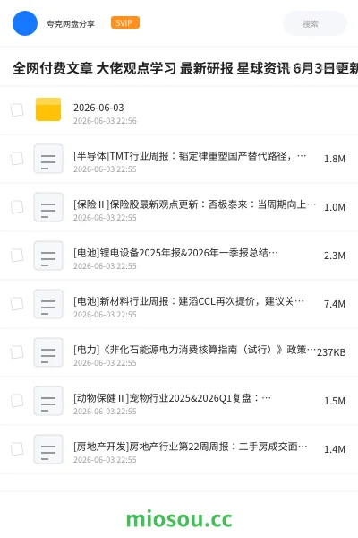 《全网付费文章 大佬观点学习 最新研报 星球资讯 6月3日更新》教程网盘|学习资源网盘