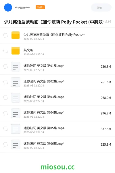《少儿英语启蒙动画《迷你波莉 Polly Pocket (中英双版) 》》英语网盘|学习资源网盘