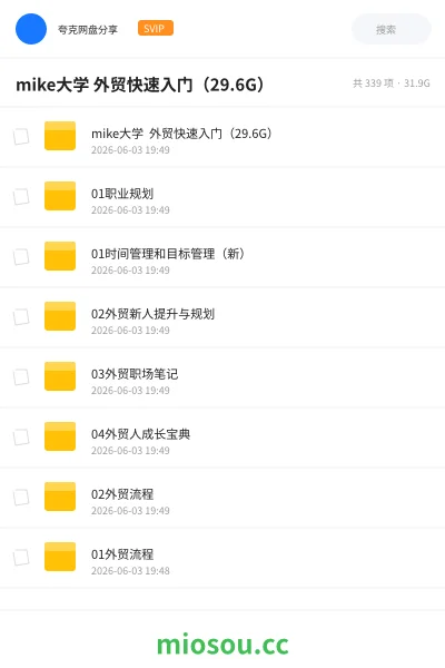 《mike大学 外贸快速入门(29.6G)》教程网盘|学习资源网盘