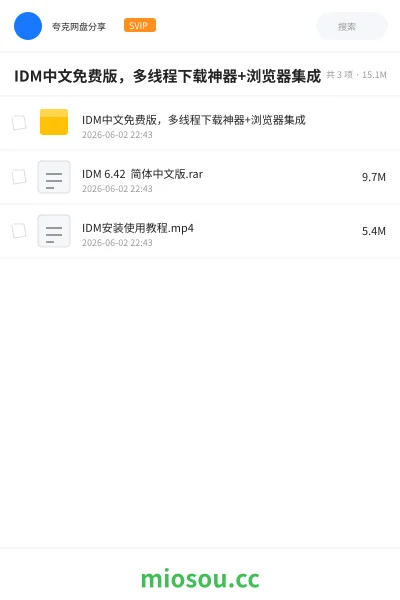 《IDM中文免费版,多线程下载神器+浏览器集成》软件网盘|学习资源网盘