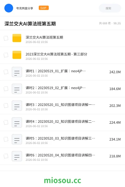 《深兰交大AI算法班第五期》人工智能网盘｜学习资源网盘