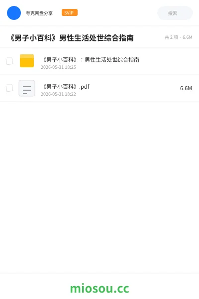 《《男子小百科》男性生活处世综合指南》书籍网盘|学习资源网盘