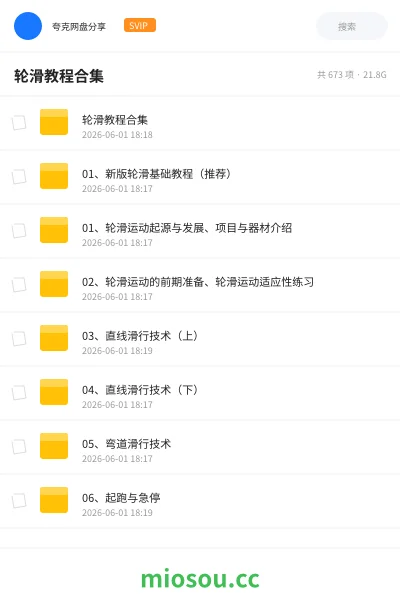 《轮滑教程合集》教程网盘|学习资源网盘