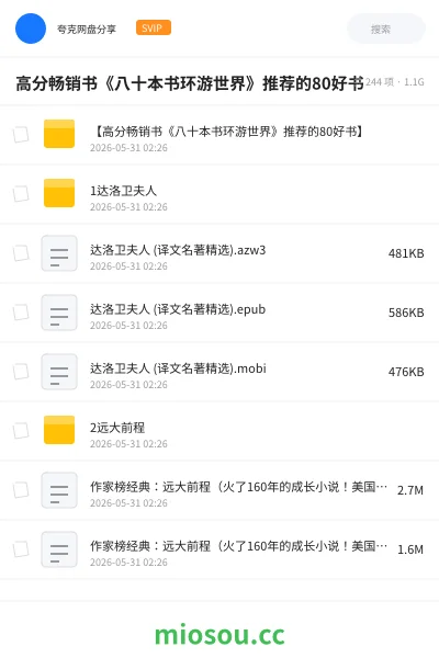 《📖高分畅销书《八十本书环游世界》推荐的80好书》书籍网盘｜学习资源网盘