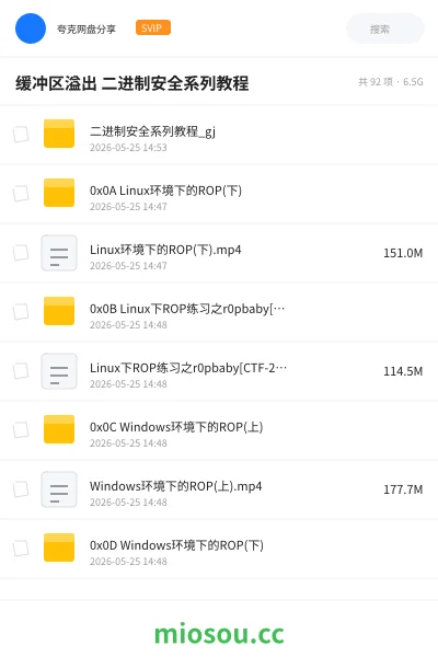 《二进制安全系列》教程网盘|学习资源网盘