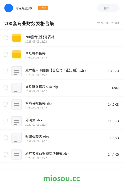 《200套专业财务表格合集》会计网盘|学习资源网盘