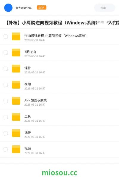 《【补档】小肩膀逆向视频教程（Windows系统）——入门首选》编程网盘｜学习资源网盘