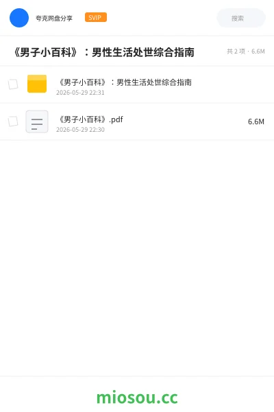 《《男子小百科》:男性生活处世综合指南》书籍网盘|学习资源网盘