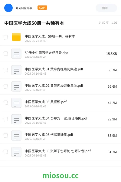 《中国医学大成50册一共稀有本》医学网盘|学习资源网盘