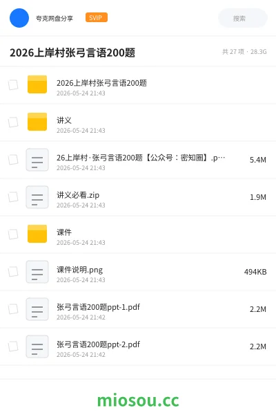 《2026上岸村张弓言语200题》公考网盘|学习资源网盘