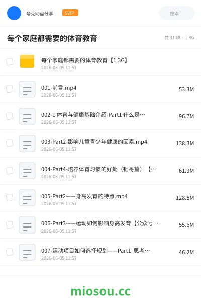 《每个家庭都需要的体育教育》教程网盘|学习资源网盘