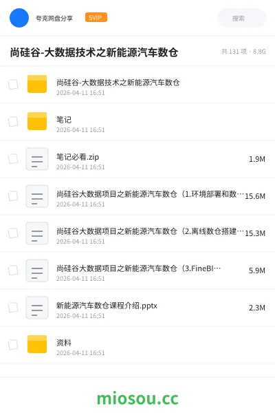 《尚硅谷-大数据技术之新能源汽车数仓》编程网盘｜学习资源网盘