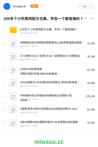 《200多个小吃商用配方合集,学会一个都是赚的!》教程网盘|学习资源网盘
