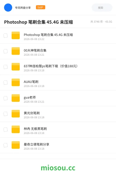 《Photoshop 笔刷合集 45.4G 未压缩》软件网盘|学习资源网盘