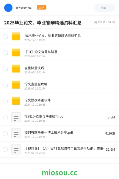 《2025毕业论文、毕业答辩精选资料汇总》论文网盘|学习资源网盘