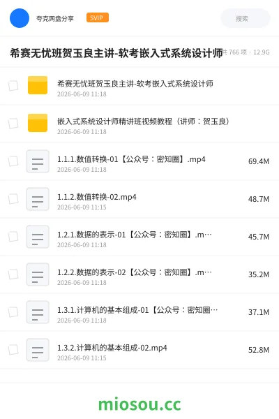 《希赛无忧班贺玉良主讲-软考嵌入式系统设计师》人工智能网盘|学习资源网盘