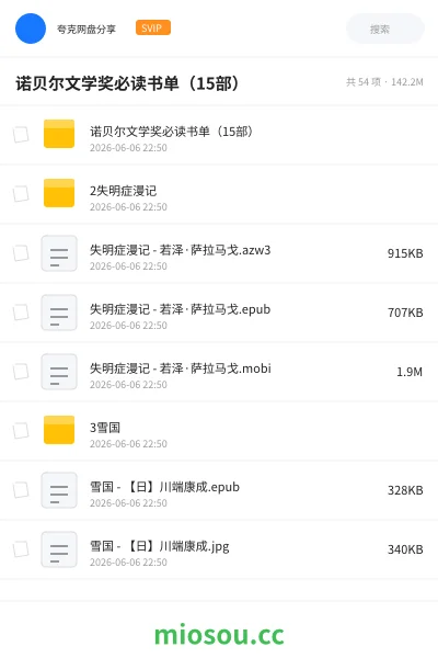 《🏆诺贝尔文学奖必读书单(15部)》书籍网盘|学习资源网盘