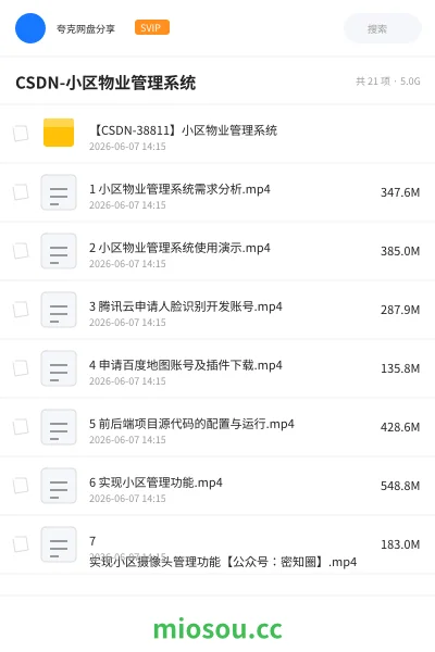 《CSDN- 小区物业管理系统》编程网盘|学习资源网盘