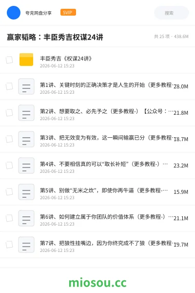 《赢家韬略:丰臣秀吉权谋24讲》教程网盘|学习资源网盘