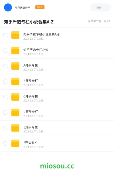 《知乎严选专栏小说合集A-Z》小说网盘|学习资源网盘