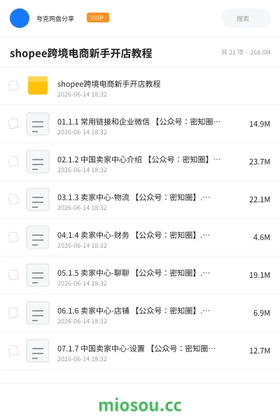 《shopee跨境电商新手开店教程》教程网盘|学习资源网盘